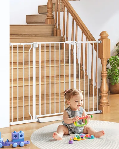 Vista 19 de Puerta de bebé para escaleras sin taladrar, puerta para perros de 29 a 40 pulgadas con cierre automático para interiores Doorways & Stairs