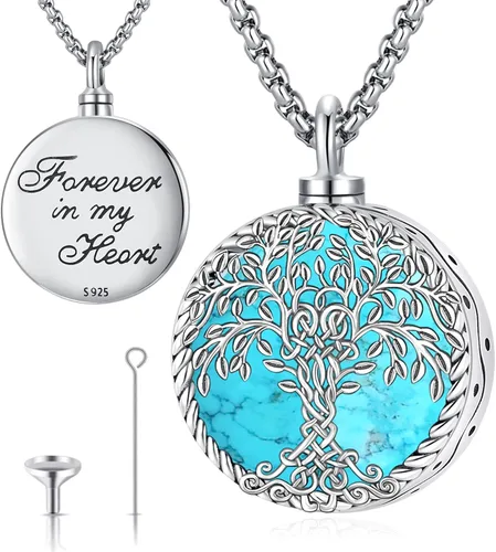 Vista 19 de Eusense Tree of Life for Ashes Urn Necklace Cremation Jewelry Oro