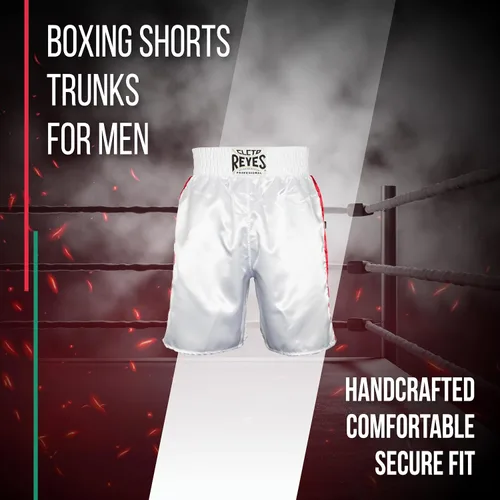 Vista 4 de CLETO REYES Boxing Shorts Trunks for Men, Training Uniform, Professional Competition Fitness Clothes, Fight Apparel, Satin