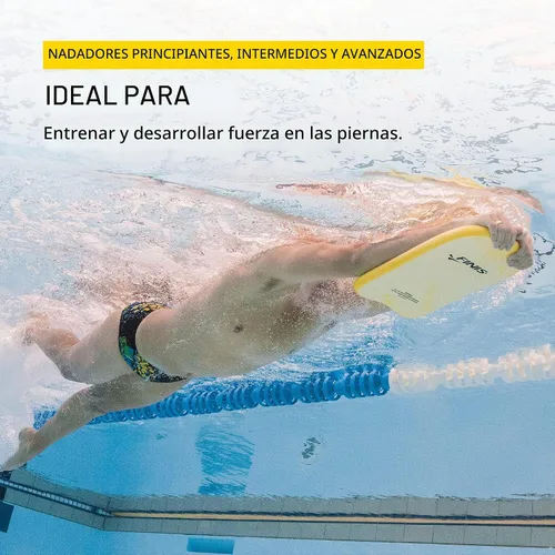 Vista 5 de FINIS Tabla de espuma para entrenamiento de natación, fortalece las piernas, espuma EVA suave, agarre cómodo, color amarillo