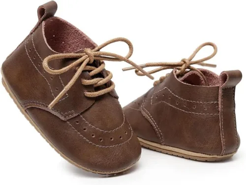 Vista 3 de Mocasines de cuero para bebés, niños y niñas, cómodos zapatos de vestir Oxford, zapatos de boda, zapatos para primeros pasadores, zapatos de cuna