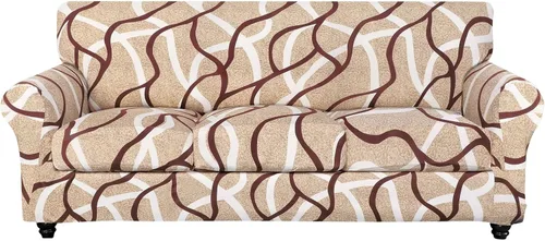 Vista 80 de SearchI Funda elástica para sofá, funda para sillón de 2 piezas con funda de cojín separada para silla, protector de muebles lavable para sala