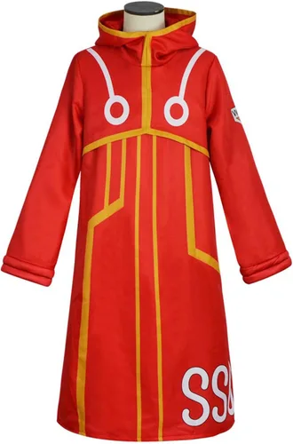 Vista 4 de Luffy Cosplay Egghead Arc Coat Disfraz Anime Chaqueta con capucha para adultos