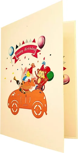 Vista 8 de iGifts And Cards Tarjeta emergente de fiesta de cumpleaños de la selva de 5 x 7 pulgadas – Divertido saludo 3D de celebración de animales