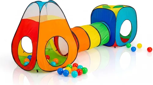 Vista 10 de Tienda de campaña de túnel de juego para niños pequeños, colorido juguete de túnel de gateo desplegable para bebés o mascotas, regalo plegable