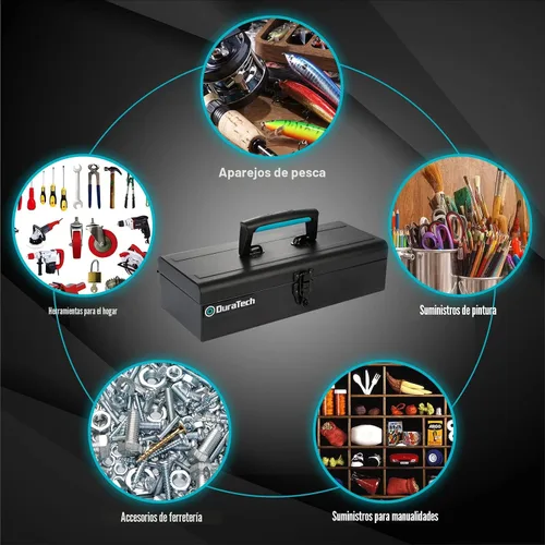 Vista 7 de DURATECH 15" caja de herramientas del metal, caja de herramientas de acero