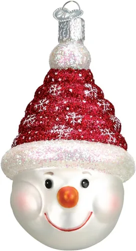 Vista 11 de Old World Christmas - Adorno de muñeco de nieve con bastón de caramelo hecho a mano, adorno de vidrio soplado para el árbol de Navidad, colección