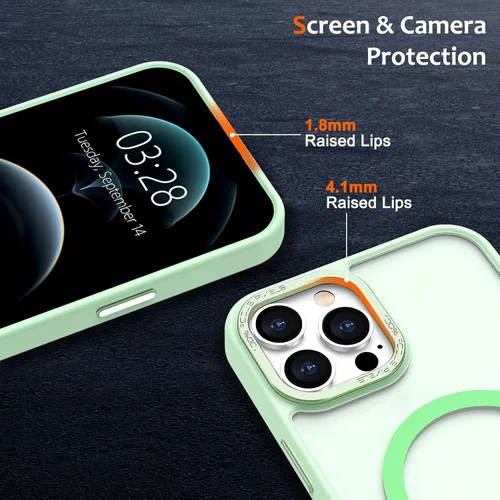 Vista 990 de Anuck - Funda magnética para iPhone 11 compatible con MagSafe, carcasa trasera mate translúcida dura, borde de TPU, delgada, resistente a impactos