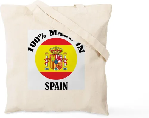 Vista 3 de CafePress Made In Spain Tote Bag Bolsa de compras de lona beige natural reutilizable
