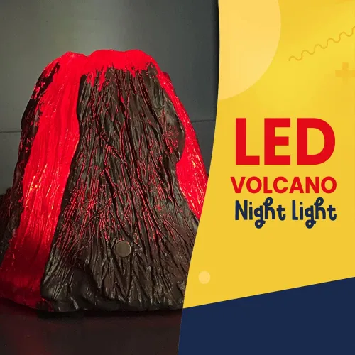 Vista 8 de Luz nocturna que cambia de color del volcán para el dormitorio de los niños - LED Touch Sensor Lava Lámpara de juguete