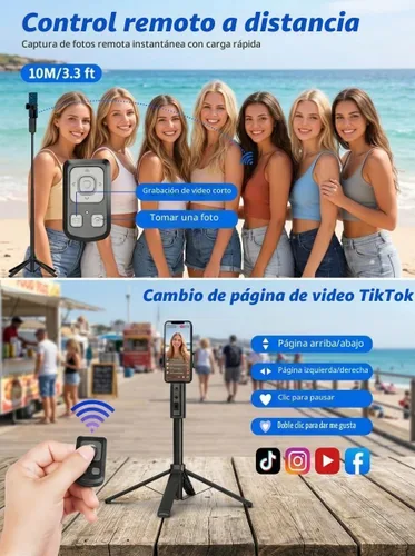 Vista 4 de Trípode de seguimiento automático mejorado 2026 para iPhone Selfie Stick