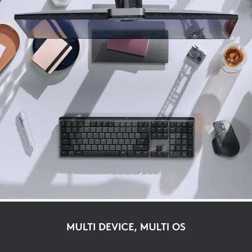 Vista 5 de Logitech MX Teclado inalámbrico iluminado mecánico de tamaño completo, lineal y MX Master 3S Performance Wireless Bluetooth Mouse Bundle, macOS