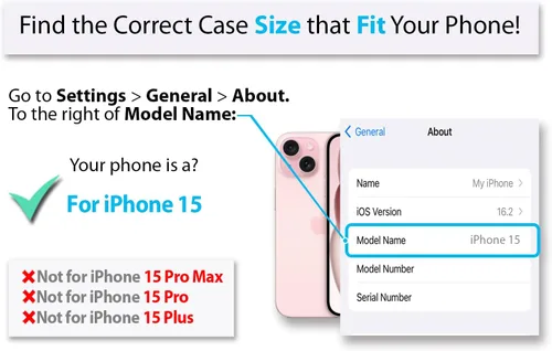 Vista 2 de Funda transparente antiamarillamiento para iPhone 15, 6.1 pulgadas, protección contra caídas de grado militar de 6.6 pies, delgada a prueba