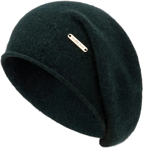 Vista 12 de Gorros de Punto Holgados para Mujeres de Cachemira Gorro de Esquí de Lana Tejida Suave y Cálido Gorro de Invierno A01-beige