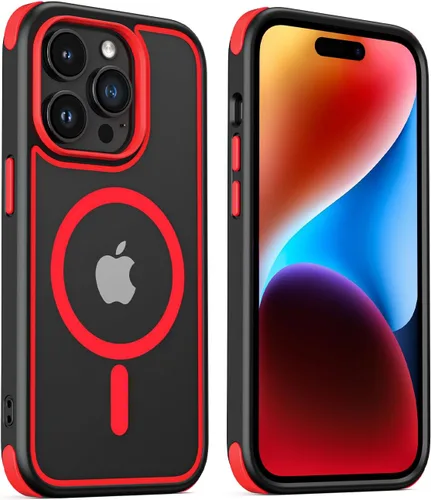 Vista 41 de Mobnano Funda para iPhone 13 Pro, compatible con MagSafe, funda transparente con anillo magnético, diseño multicolor protector a prueba de golpes