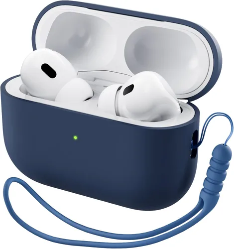 Vista 9 de ORNARTO Funda compatible con AirPods Pro 2 2022, silicona híbrida protectora completa para AirPods Pro de 2ª generación, cubierta frontal LED
