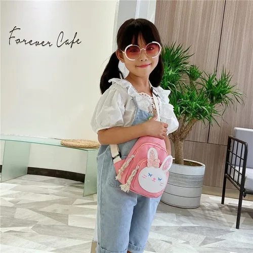 Vista 3 de Sling Bag Bolso de hombro Bolso de pecho, Mochila pequeña Bolsa de eslinga, Bolso Kawaii Mochila Kawaii Mochila Mochila Sling, Conejito rosado