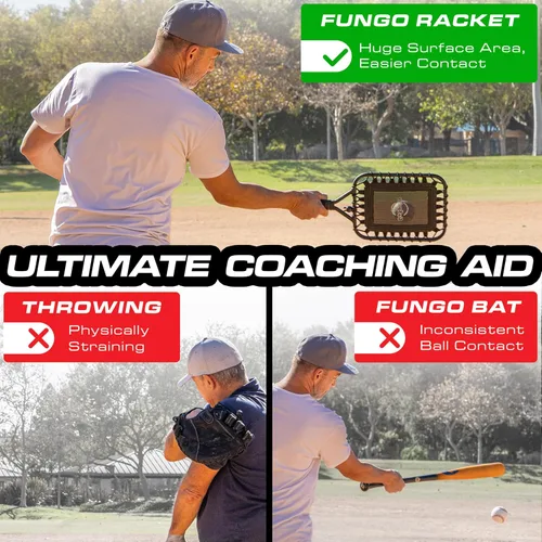 Vista 2 de Raqueta de béisbol GoSports Fungo para bolas voladoras, rodados y líneas rectas - Equipo de entrenamiento de béisbol y softbol para entrenadores