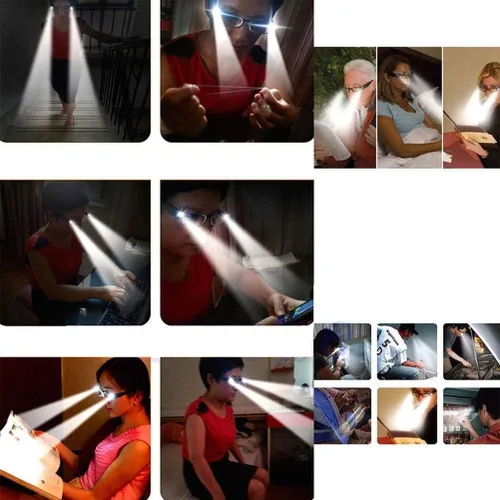 Vista 5 de Paquete de 3 lentes de lectura con luces y lupa con luces en el marco, lupas LED brillantes para lectores con luz para hombres y mujeres, anteojos