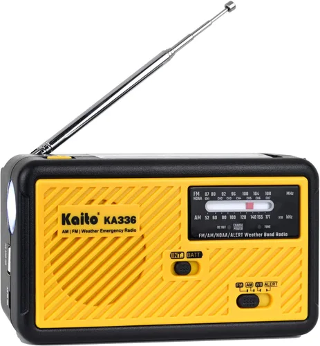 Vista 3 de Kaito Voyager ECO Radio de emergencia KA336 AM/FM NOAA Alerta meteorológica de 5 vías con manivela solar receptor de radio con linterna LED