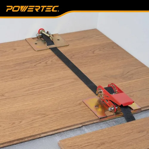 Vista 6 de POWERTEC Abrazadera de correa para suelo de madera, abrazadera de instalación para pisos con correa de nailon de 13 pies, fuerza de sujeción de 220
