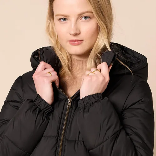 Vista 4 de Tienda Essentials Chaqueta de invierno acolchada pesada con capucha para mujer con cintura ajustable
