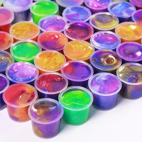 Vista 6 de ZOnFRTO 64 paquetes de masilla Galaxy Slime, recuerdo de fiesta para niños, niñas y niños, adultos, no pegajoso, sin perfume, alivio del estrés