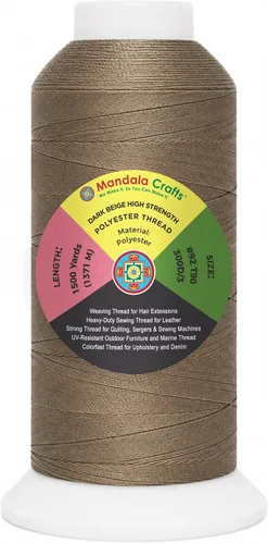 Vista 69 de Mandala Crafts Airforce Blue Tex 70 - Hilo de poliéster para tapicería 1500 Yds T70 UV Resistant Strong Thread for Leather Sewing, Marine
