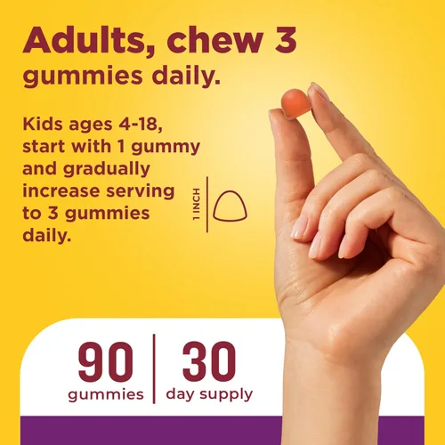 Vista 5 de Nature Made Gomitas de fibra prebiótica para adultos y niños, suplemento de fibra para apoyo del sistema digestivo, 90 gomitas