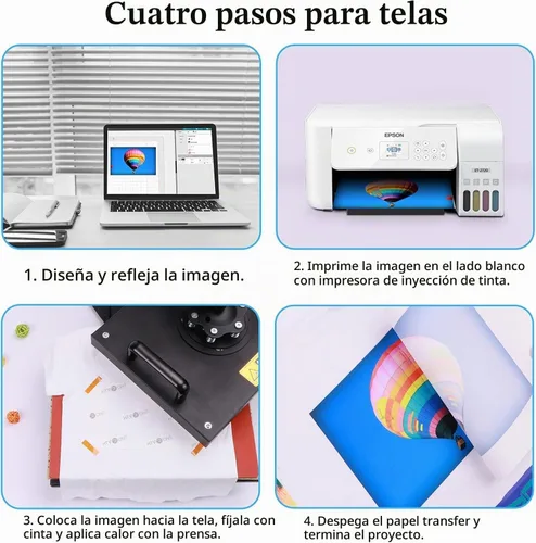 Vista 6 de HTVRONT - Papel de sublimación de 8.5 x 11 pulgadas - 150 hojas de papel de sublimación compatibles con la impresora de inyección de tinta de 120 gsm