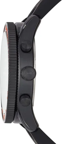 Vista 2 de AX Armani Exchange - Reloj de pulsera para hombre, cronógrafo, silicona, color negro