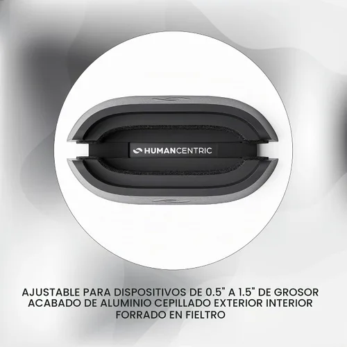 Vista 7 de HumanCentric Soporte vertical para laptop en aluminio plateado, soporte vertical ajustable y base, soporte vertical para laptop compatible