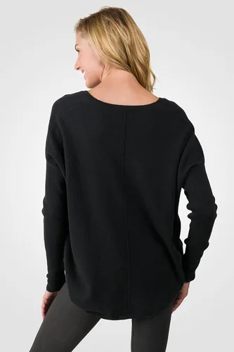 Vista 3 de J Cashmere by Jennie Liu 100% cachemir. Oversize De Manga Larga de la mujer pullover cuello de pico Jersey raglán