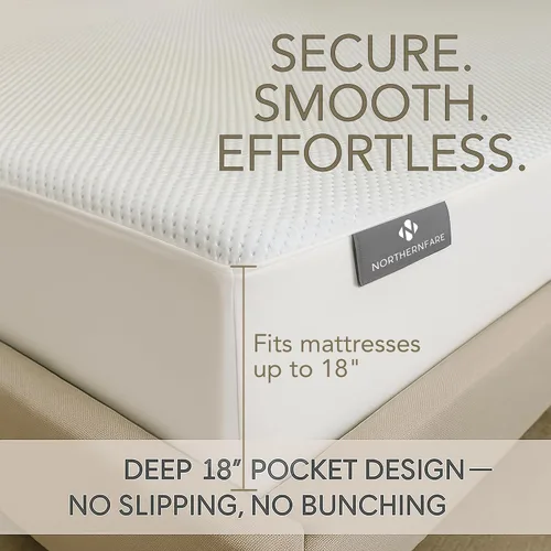 Vista 6 de Protector de colchón prémium tamaño Queen Funda Tencel 100% impermeable Protector de colchón refrescante y transpirable con bolsillo profundo