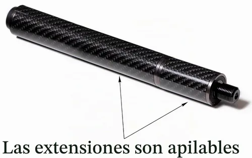Vista 4 de OKKO Extensión de taco de billar de fibra de carbono con parachoques para tacos de piscina Predator