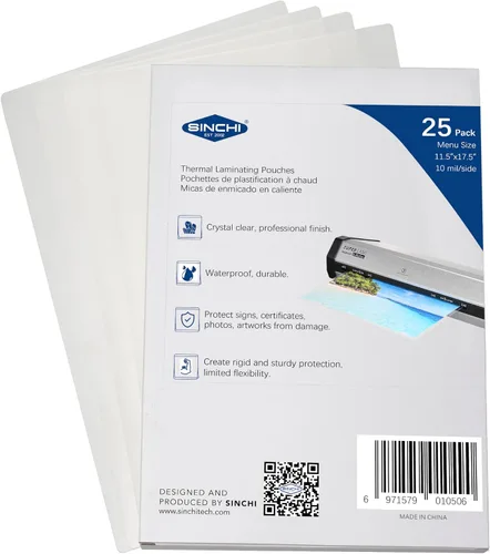 Vista 6 de SINCHI Bolsas de laminación térmica, 3 mil, transparentes, paquete de 200, hojas de laminado tamaño carta de 9 x 11.5 pulgadas