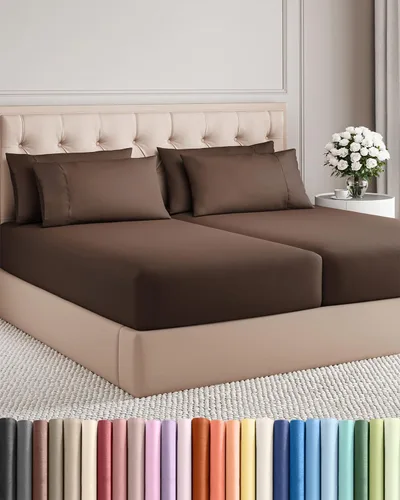 Vista 58 de Juego de sábanas Twin de 4 piezas - Cómodo, transpirable y refrescante - Juego de ropa de cama de lujo de hotel ultrasuave con bolsillos profundos