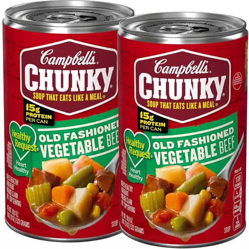 Vista 10 de Campbell's Chunky Healthy Request - Sopa de verduras y carne de res tradicional, lata de 18.8 onzas