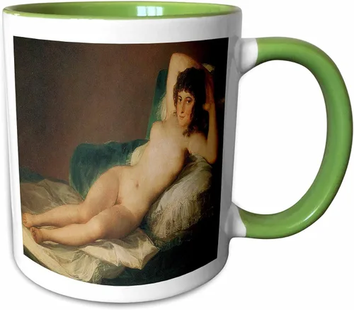 Vista 10 de 3dRose The Naked Maja by Francisco Goya - Taza de 11 onzas, color negro