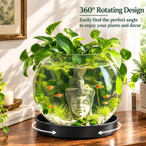 Vista 3 de Amolliar Bandeja para platillos para plantas, platillos giratorios de metal