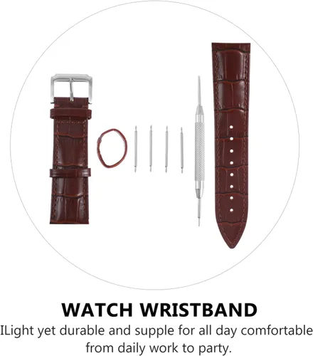 Vista 2 de Hemobllo 1 Set Leather Strap Leather Wristband Reloj Inteligente Para Mujer Relojes Inteligentes Para Mujer Replacement Strap Band Reloj Inteligente