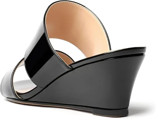 Vista 7 de WAYDERNS Sandalias de cuña de tacón bajo de dos piezas para mujer con punta abierta y puntera abierta, de 2 pulgadas