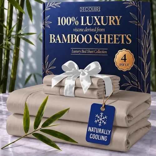 Vista 26 de DECOLURE Sábanas 100% Viscosa Derivada de Bambú Tamaño Individual - Sábanas de Lujo de 3 Piezas Naturalmente Refrescantes, Juego de Cama Ultra Suave