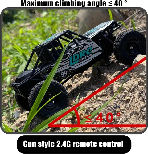 Vista 4 de LDRC 18499 RC Escalada Coche 1/18 Proporción completa Rc Offroad 4x4 Crawler Pipe Rack Vehículo Coches Modelo RTR (azul)
