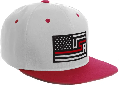 Vista 17 de I&W Hatgear Bandera de Rediseño de Estados Unidos Delgada Azul Línea Roja Soporte American Servicemen Sombrero El Snapback Línea Azul Delgada