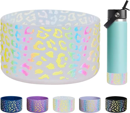 Vista 22 de WK IEASON Funda protectora de silicón base para botella de Hydro Flask de boca ancha/boca estándar, protector de fondo de silicón antideslizante