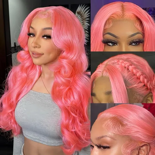 Vista 12 de Avolo Peluca de cabello humano con encaje frontal degradado de 22 pulgadas, prearrancado, 13x4, ondulado, encaje frontal, pelucas de cabello humano