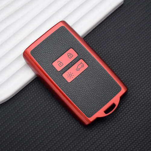 Vista 4 de TPU Leather Car Key Cover, for Captur Koleos Kadjar Arkana Megane for Dacia Duster Sandero Stepway Smart Remote Control Case