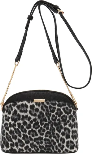 Vista 2 de FashionPuzzle Bandolera pequeña con estampado de leopardo con correa de cadena