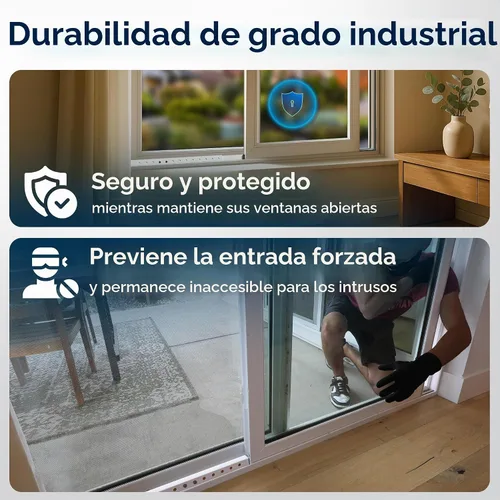 Vista 2 de Barra de ventana ajustable de seguridad para el hogar y cerradura de puerta corredera - 2 barras regulares High Impact Window Locks Window